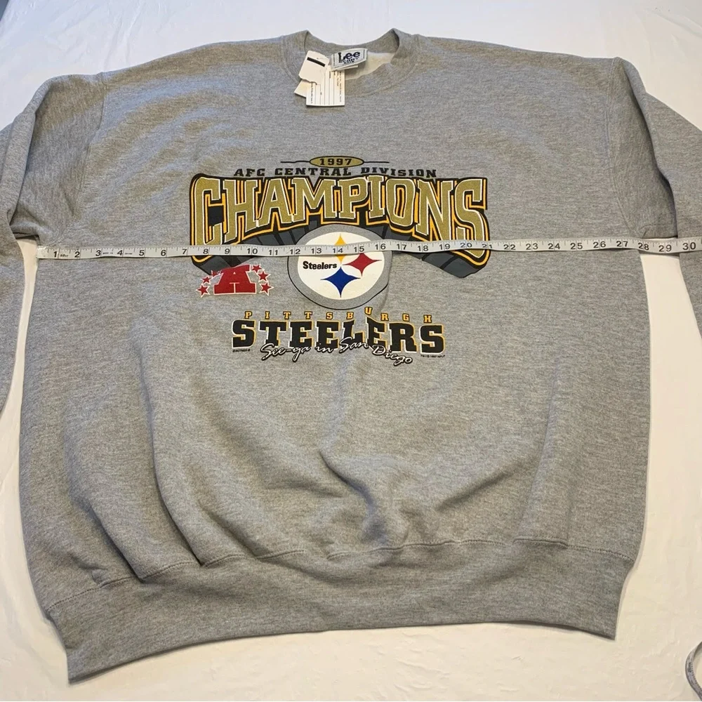 Vintage Lee Sport Nutmeg Mills Pittsburgh Steelers 1997 Sweatshirt Mens 2XL New - Picture 8 of 11